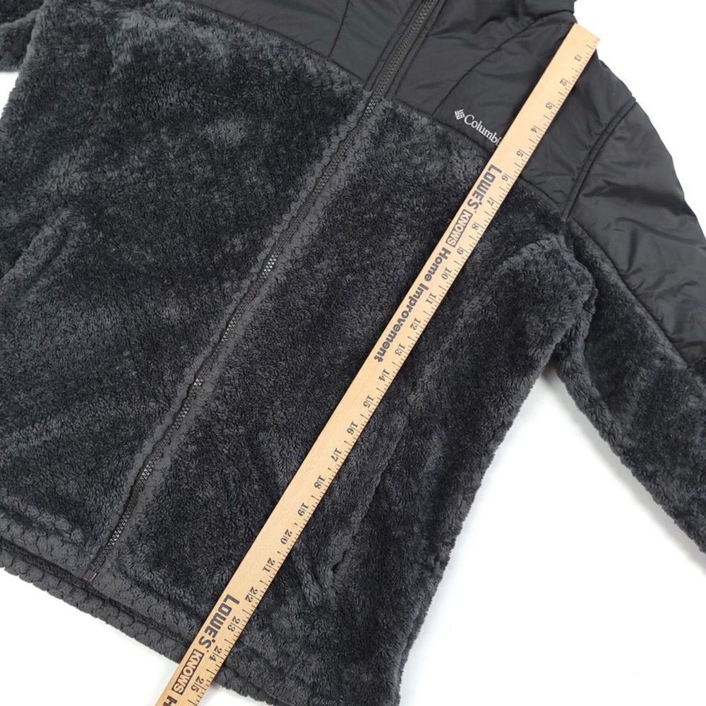 COLUMBIA Fireside Sherpa Hoodie Warm Tech Zip Jacket in Gray Medium Gorpcore - Picture 2 of 8